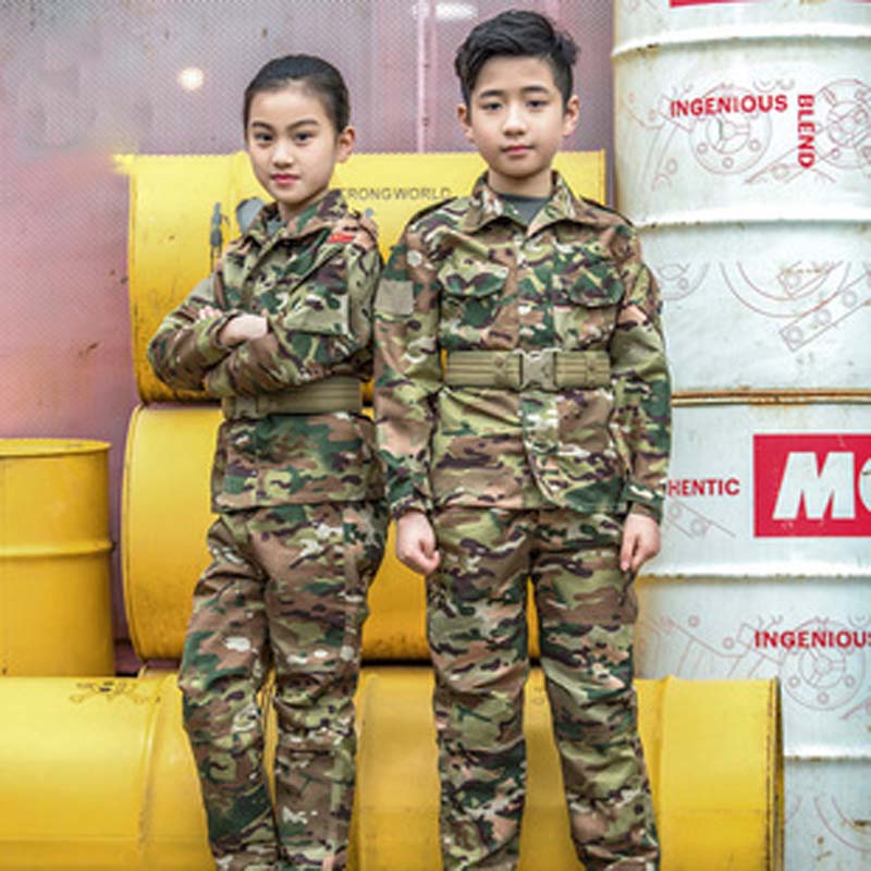 육군 군사 유니폼 키즈 소년 남여 군인 전사 전술 정장, 여러 위장 특수 부대 재킷 바지 바지